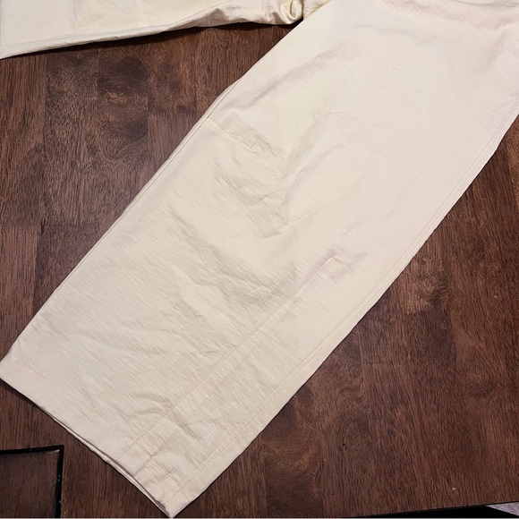 NWT ZARA BUTTER YELLOW BELTED BARREL PANTS L ASYMMETRICAL TIE STREETWEAR - Picture 12 of 14